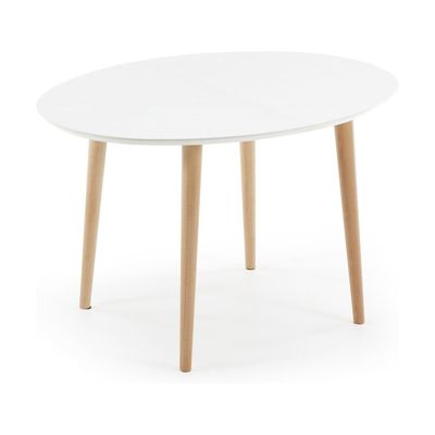 Kave Home Oqui eettafel uitschuifbaar 120/200x90 cm Wit