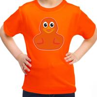 Verkleed T-shirt voor jongens/meisjes - eendje - oranje - Carnaval - feestkleding