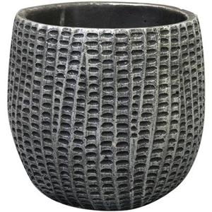 Ter Steege Bloempot|plantenpot - binnen - zwart|metaal - D15|H13 cm