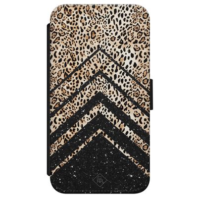 iPhone X/XS flipcase - Luipaard chevron