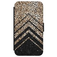 iPhone X/XS flipcase - Luipaard chevron
