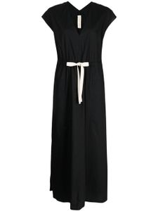Lee Mathews robe en popeline à col v - Noir