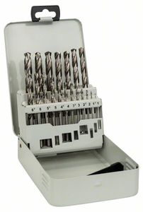 Bosch Accessoires 19-delige metaalborenset HSS-G in metalen cassette, DIN 338, 135° 110 mm, 135° 19st - 2607018726