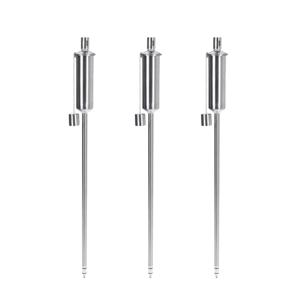 Tuinfakkel - Set van 7x stuks - 115 cm - RVS zilver - glasvezel lont - op lampenolie - oliefakkel
