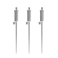 Tuinfakkel - Set van 7x stuks - 115 cm - RVS zilver - glasvezel lont - op lampenolie - oliefakkel Tuinfakkel - Set van 7x stuks - 115 cm - RVS zilver - glasvezel lont - op lampenolie - oliefakkel