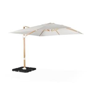 sweeek - Vierkante offset parasol 3x3m + set van 4 verzwaarde tegels