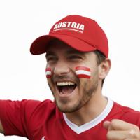 Oostenrijk supporters set - baseballcap rood - met vlag schminkstift - volwassenen - landen