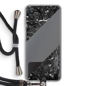 Zwart marmer: Samsung Galaxy A32 5G Transparant Hoesje met koord