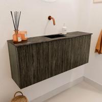 Toiletmeubel Mondiaz Joya Dlux | 100 cm | Meubelkleur Shadow | Faye wastafel Lava Wasbak Midden | Zonder kraangat(en)