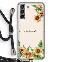 Zonnebloemen: Samsung Galaxy S21 Transparant Hoesje met koord