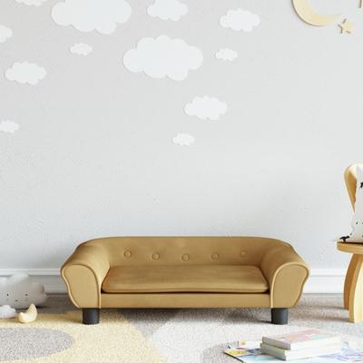 Kinderbank 70x45x26 cm fluweel bruin