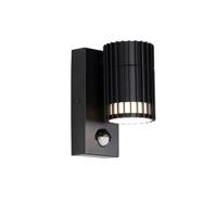 QAZQA Design buiten wandlamp zwart met bewegingssensor IP44 - Boris