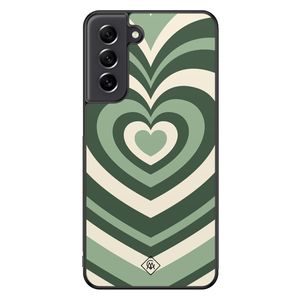 Samsung Galaxy S21 FE hoesje - Hart swirl groen