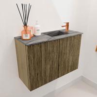 Toiletmeubel Mondiaz Joya Dlux | 60 cm | Meubelkleur Dusk | Faye wastafel Sombra Wasbak Rechts | 1 kraangat