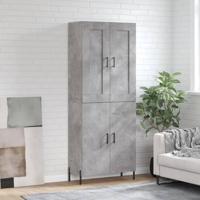 Hoge kast 69,5x34x180 cm bewerkt hout betongrijs