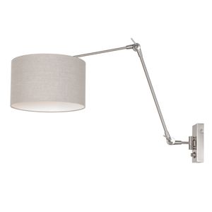 Steinhauer Wandlamp prestige chic 8107 staal kap grijs linnen