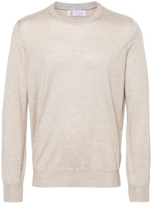 Brunello Cucinelli pull en maille à design chiné - Tons neutres