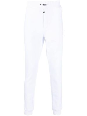Plein Sport pantalon de jogging en coton à plaque logo - Blanc