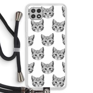 Kitten: Samsung Galaxy A22 4G Transparant Hoesje met koord