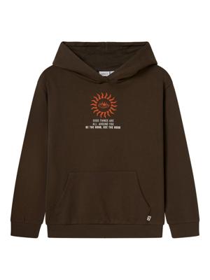 Name it winter hoodie jongens - bruin - NkmLanton