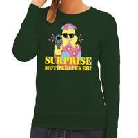 Foute paas sweater groen surprise motherfucker voor dames