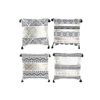 Kussen DKD Home Decor Zwart Gouden Polyester Katoen Aluminium Arabisch (45 x 10 x 45 cm) (4 Stuks)