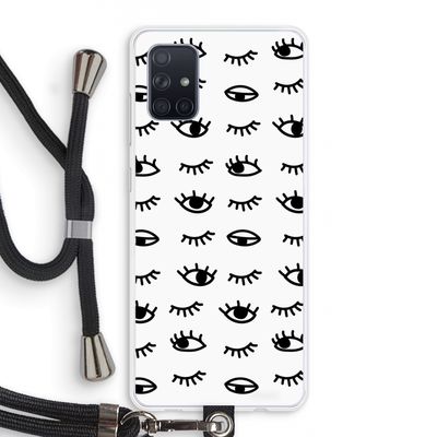 Eye pattern #2: Samsung Galaxy A71 Transparant Hoesje met koord