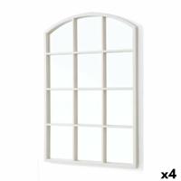 Wandspiegel Gift Decor Wit Venster 50,5 X 2,5 X 76 cm (4 Stuks)