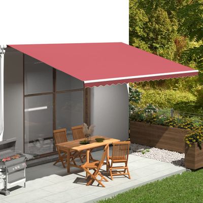 VidaXL Vervangingsdoek voor luifel 5x3,5 m bordeauxrood
