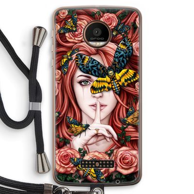 Lady Moth: Motorola Moto Z Force Transparant Hoesje met koord