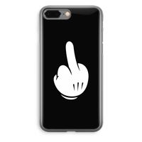 Middle finger black: iPhone 8 Plus Transparant Hoesje