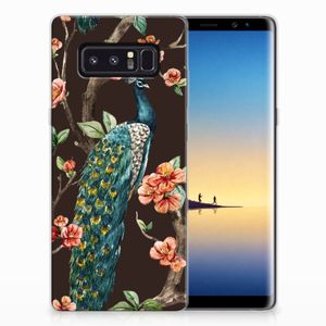 Samsung Galaxy Note 8 TPU Hoesje Pauw met Bloemen