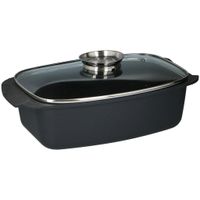 Alpina Braadslee met Glazen Deksel 5.5L 39.5x22.5x10.8 cm Zwart Alpina Braadslee met Glazen Deksel 5.5L 39.5x22.5x10.8 cm Zwart