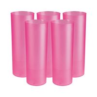Juypal longdrink glas - 12x - roze - kunststof - 330 ml - herbruikbaar - Drinkglazen - thumbnail