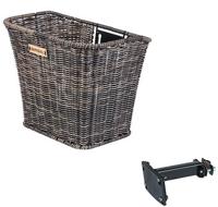 Basil bremen rattan look fm - fietsmand - voorop - inclusief fm stuurpenhouder - bruin