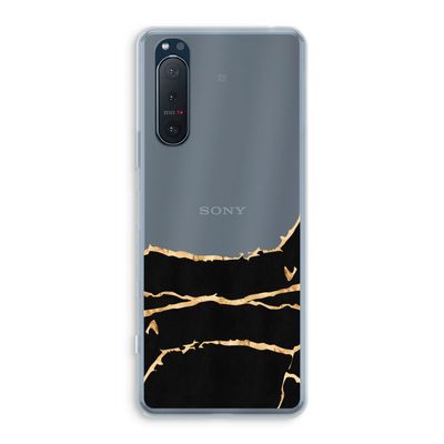 Gouden marmer: Sony Xperia 5 II Transparant Hoesje
