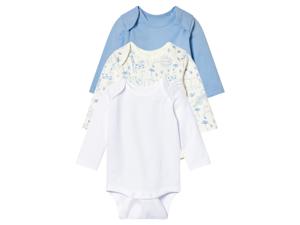 lupilu 3 Baby rompers (62/68, lichtblauw/wit/dieren)