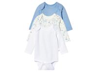 lupilu 3 Baby rompers (62/68, lichtblauw/wit/dieren)