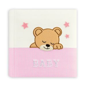 Luxe fotoboek/fotoalbum Elisa baby meisje met 20 paginas roze 33 x 33 x 4 cm   -