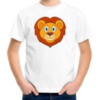 Cartoon leeuw t-shirt wit voor jongens en meisjes - Cartoon dieren t-shirts kinderen