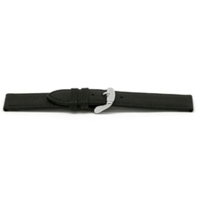 Horlogeband Universeel E129 Leder Zwart 16mm