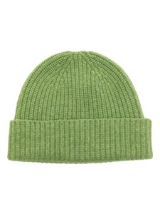 Pringle of Scotland bonnet en maille nervurée - Vert