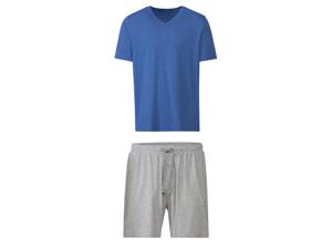 Heren pyjama (M (48/50), Blauw/grijs)