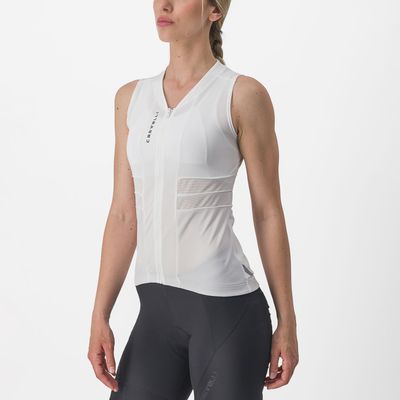 Castelli Anima 4 mouwloos fietsshirt wit dames XL