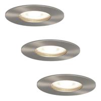 Set van 3 Bari LED inbouwspots - 4 Watt 345 Lumen - 4000K neutraal wit - GU10 - Dimbaar - Rond - IP64 Waterdicht - RVS - Voor binnen, buiten en badkamer