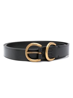 Polo Ralph Lauren ceinture fine en cuir - Noir