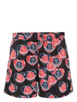 Moncler short de bain à logo imprimé - Noir - thumbnail