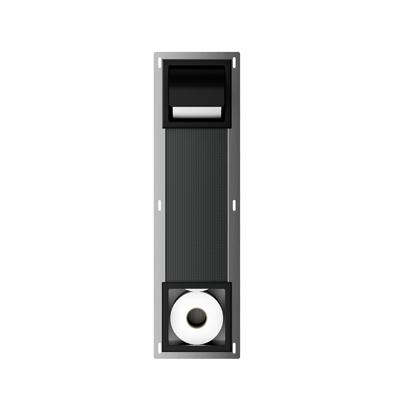 Toiletrolhouder met Klep en Reserverolhouder Inbouw BWS Milan Mat Zwart Boss & Wessing