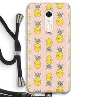 Ananas: Xiaomi Redmi 5 Transparant Hoesje met koord