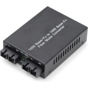 Digitus DN-82124 1000Mbit/s 1310nm Multimode, Single-mode Zwart netwerk media converter